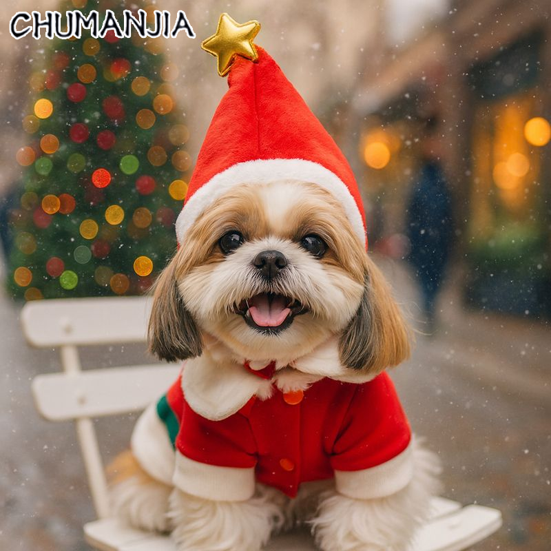Chu Người Đàn Ông Jia Dễ Thương ngôi sao giáng sinh Hat Cho Vật Nuôi Chó mèo Thời Trang Kỳ Nghỉ Phụ Kiện Với Thiết Kế sao vàng