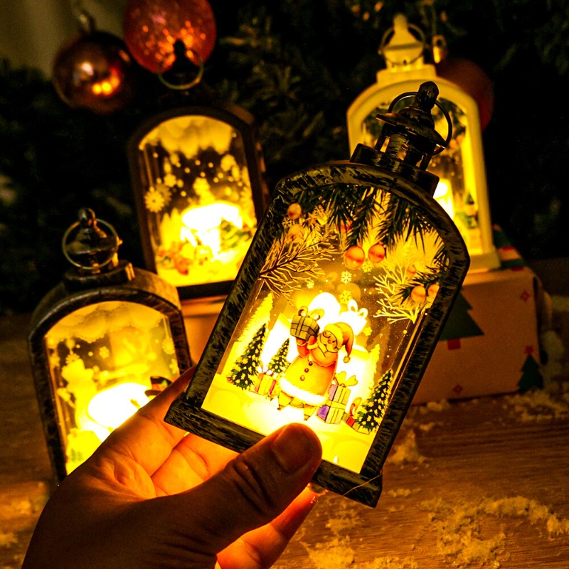 【🔥hot】Polocat Christmas Night Light Santa Claus Portable Plastic Night Lamp Hanging Ornaments for Xmas Tree Events Party Room Decorative Props