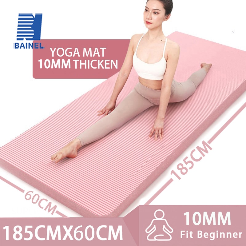 Thảm yoga chống trượt NBR dày 10mm Thảm thể dục thể thao mật độ cao thể thao tại nhà Pilates và thể dục dụng cụ tập thể dục dụng cụ