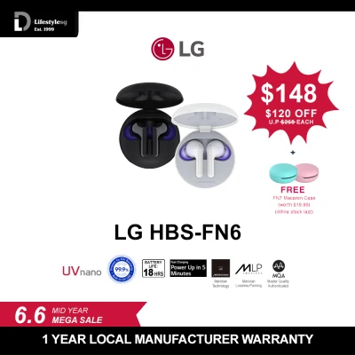 LG TONE Free Wireless Earbuds (FN6) HBS-FN6 FREE Macaron Case (While stock last)