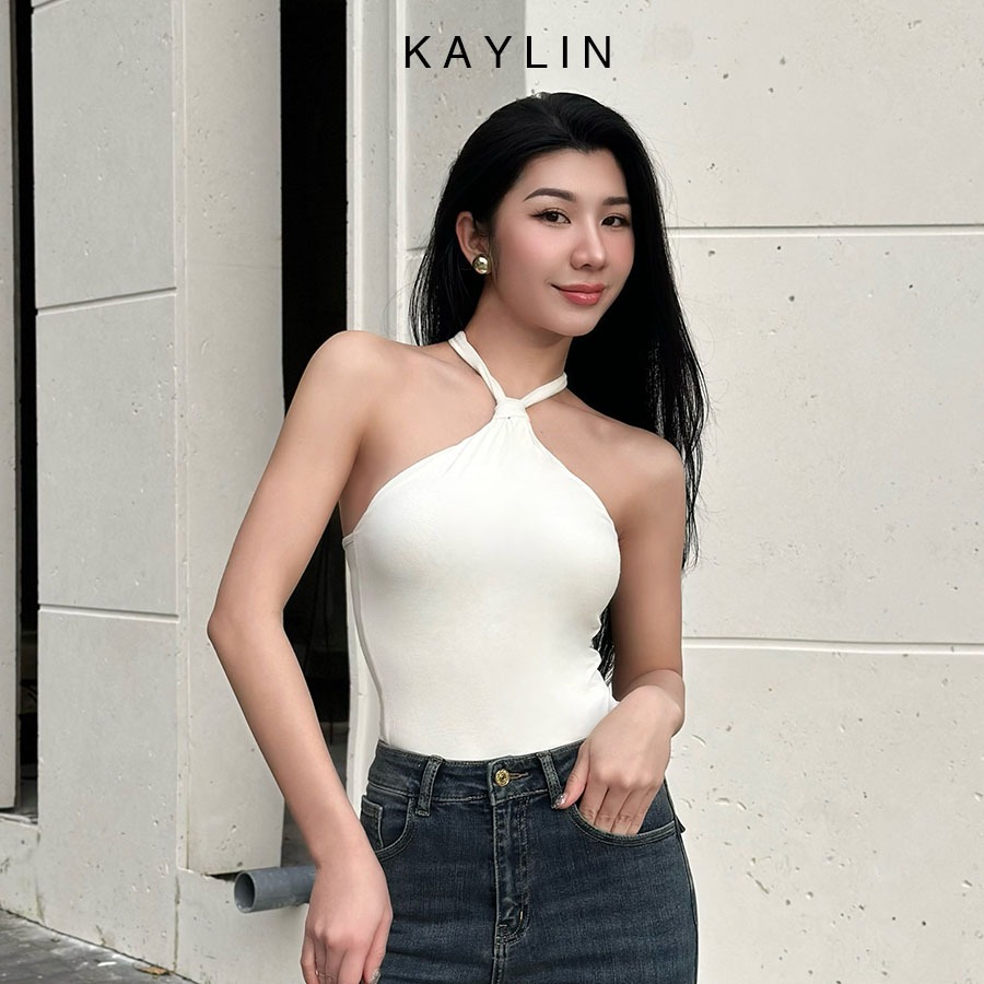 Áo yếm kiểu cột hai dây hở lưng chất vải thun lụa thoáng mát phong cách sành điệu gợi cảm KAYLIN - N