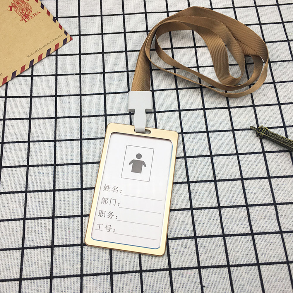1PC thời trang thẻ bìa Hợp kim nhôm làm việc giá giữ danh thiếp ID danh thiếp Dây đeo thẻ chủ kim loại túi trường hợp