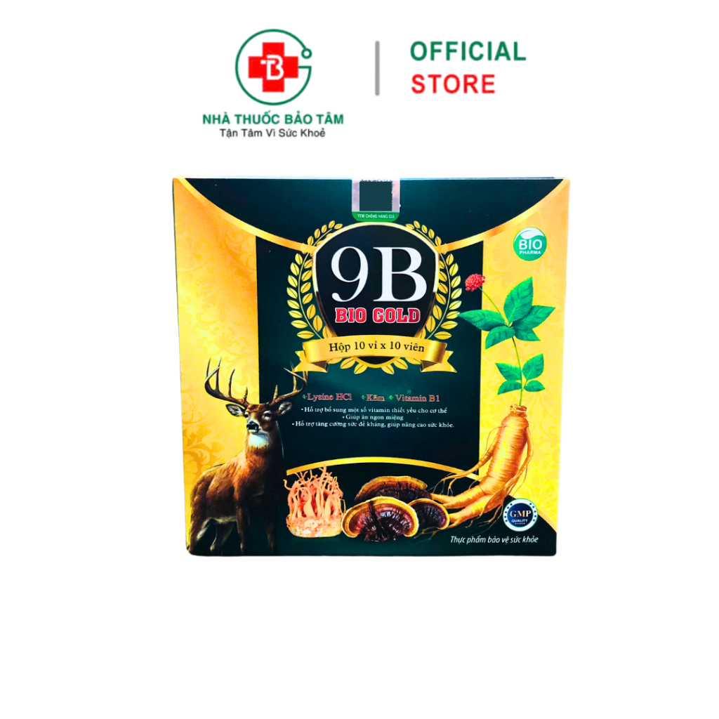 Viên uống 9B BIO GOLD Bổ sung một số vitamin thiết yếu cho cơ thể, giúp ăn ngon miệng - Hộp 100 viên