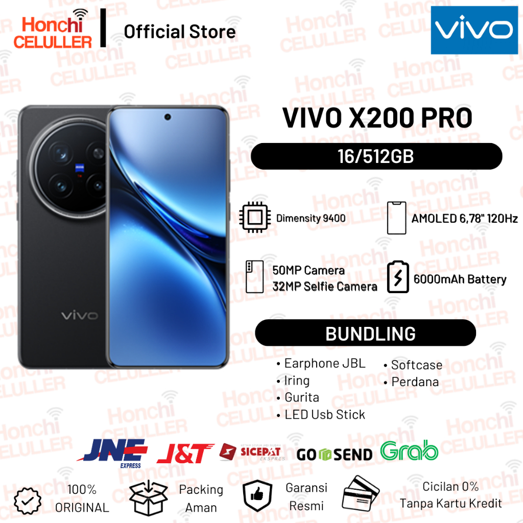 Vivo X200 Pro 16/512GB - 200 MP ZEISS APO Telephoto Camera, 6000 mAh BlueVolt Battery, Dimensity 9400 & vivo V3+ Chip, vivo AI Garansi Resmi Indonesia Harga  17,999,000 Ringgit*Penghantaran Percuma