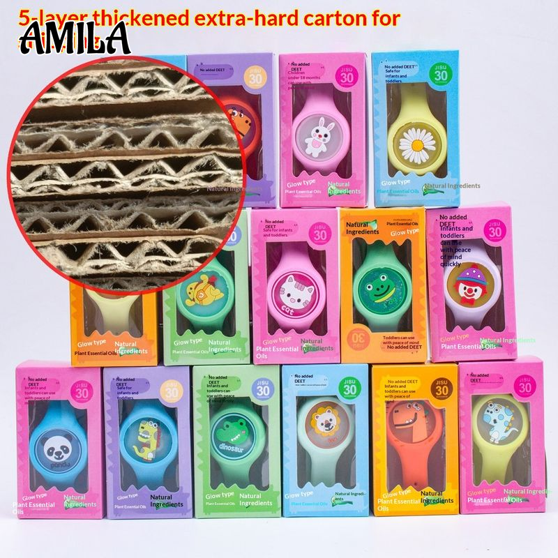 AMILA Kids Cartoon Flashing Mosquito Repellent Bracelet with Light-Up Watch Design ราคา 26 บาท*ส่งฟรี