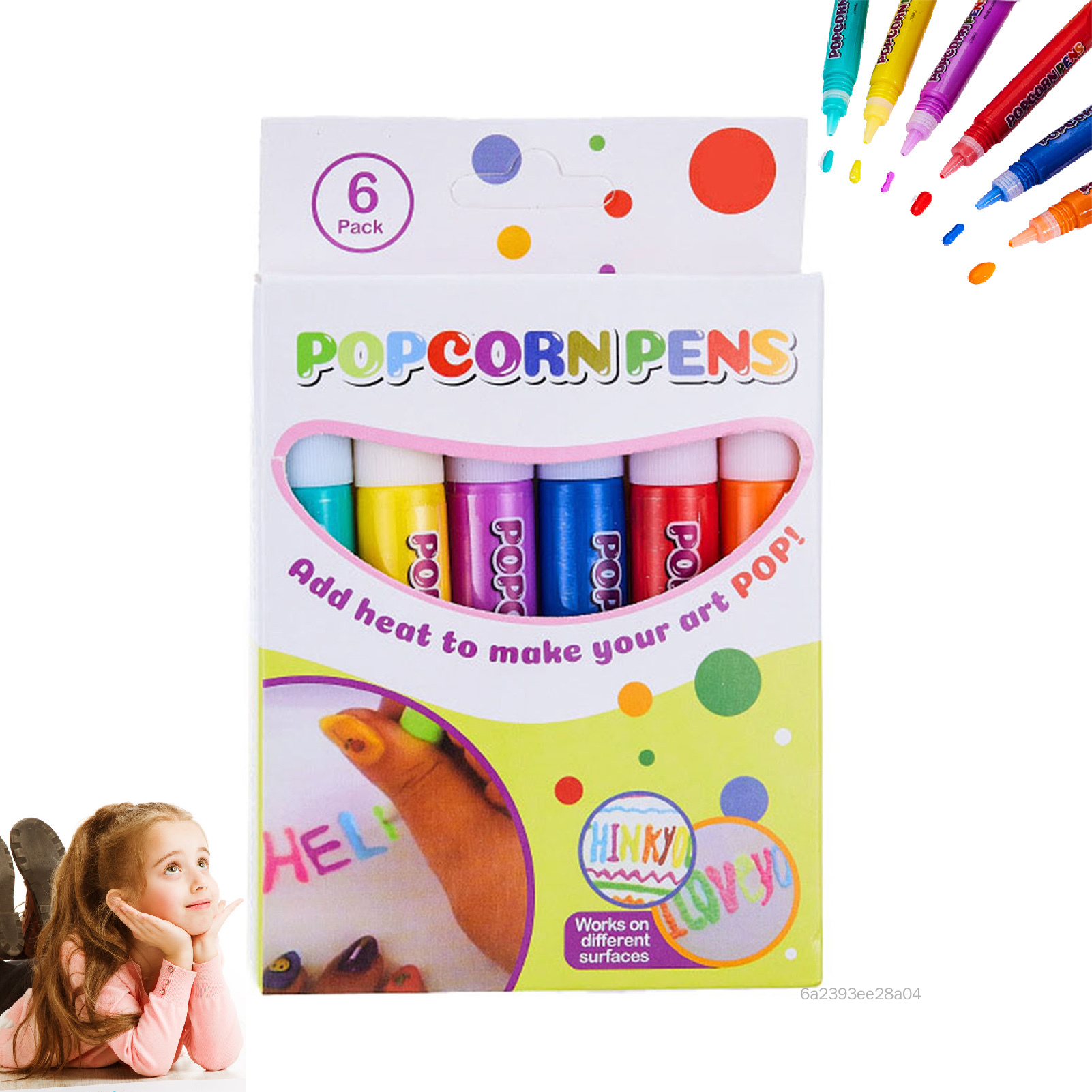 3D Magic Popcorn Pens สีตลกวาดภาพวาด Puffy วาดปากกาของเล่นสำหรับทำการ์ดอวยพรวันเกิด Ger-TH