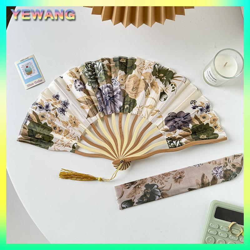 YEWANG Trung Quốc Nhật Bản phong cách quạt lụa gấp Quạt đám cưới fan hâm mộ nghệ thuật Quà Tặng khiêu vũ tay fan hâm mộ cổ điển tre gấp tay cầm hoa fan hâm mộ - 4