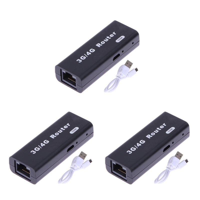 (BEYX) 3X Mini Portable 3G/4G WiFi Wlan Hotspot WiFi Hotspot 150Mbps RJ45 USB with USB Cable