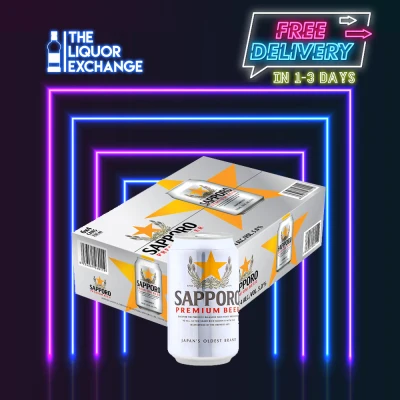 Sapporo Beer Can 24 x 330ml BEST BEFORE JAN 2022