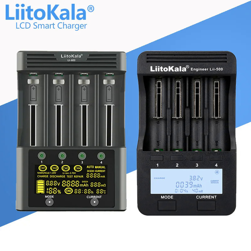 LiitoKala lii-600 lii-500 lii-500S LCD 3.7V 1.2V 18650 26650 21700 sạc pin, Kiểm tra dung lượng pin 