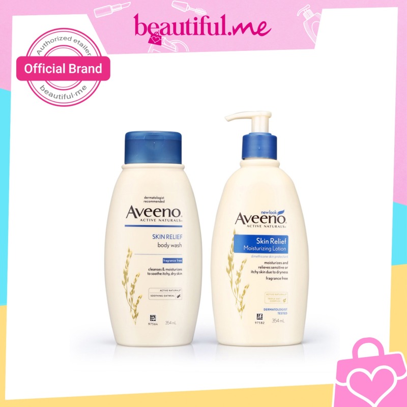 Buy Aveeno Body Wash Skin Relief 354ml + Aveeno Moisturizing Lotion Skin Relief 24 Hr 354ml Singapore