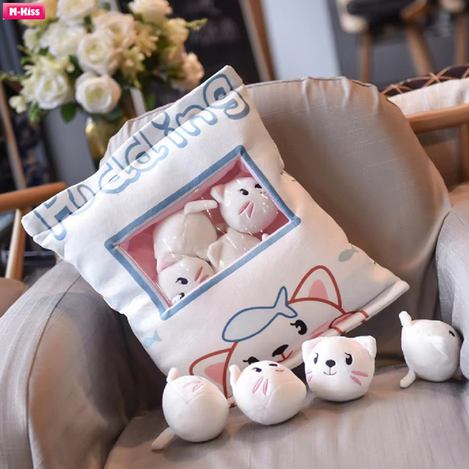 M-Kiss Dinosaur Plush Throw Pillow Comfortable Unique Design Pillow Dolls for Home Office Bedroom Decoration