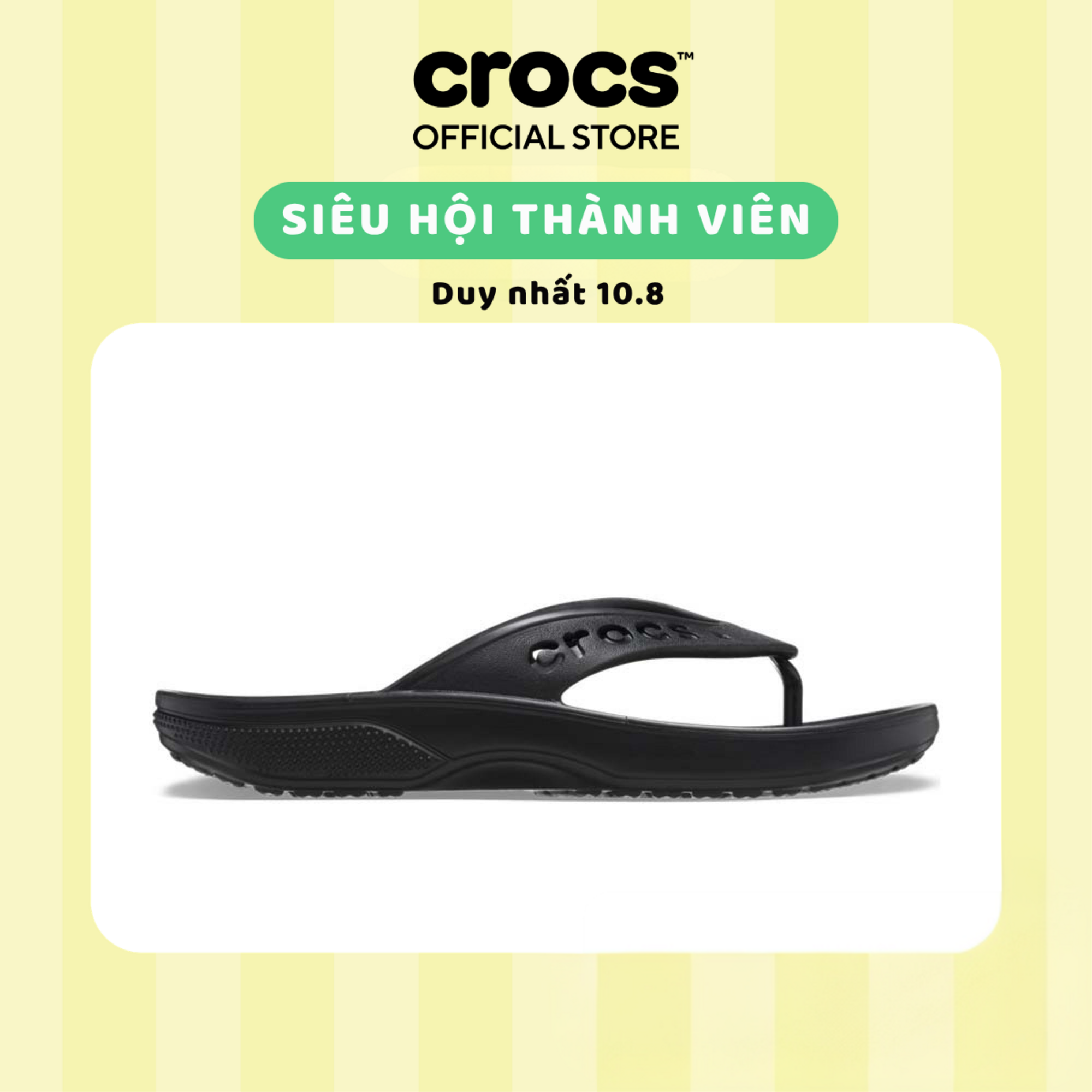 [SẢN PHẨM ĐỘC QUYỀN] Dép xỏ ngón Unisex Crocs Baya II - Black - 208192-001