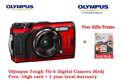 Olympus Tough TG-6 Digital Camera (Red) Free: 16gb card + 1 year local warranty