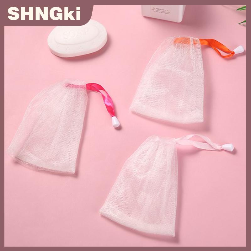 SHNGki Lưới túi xà phòng lưới để tạo bọt làm sạch xà phòng tắm