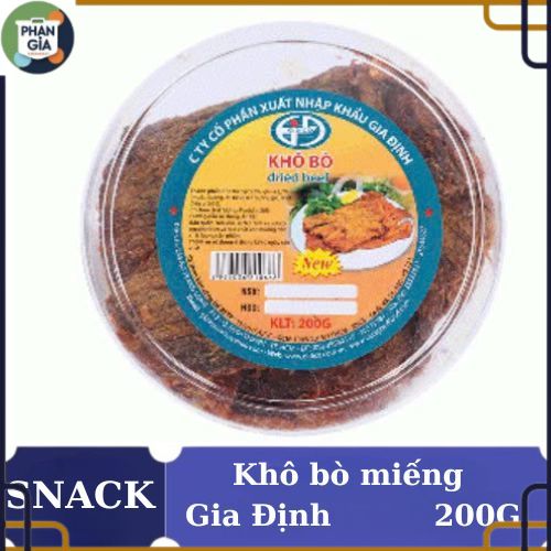 PG- SNACK KHÔ BÒ MIẾNG GIA ĐỊNH HỘP 200G - 10668