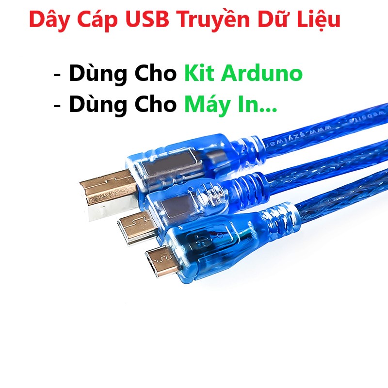Dây Cáp USB Truyền Dữ Liệu Cho Thiết Bị Arduno R3, Mega2560, Nano, Máy In, Sạc Điện Thoại, Dây USB Mini, Micro, Type C