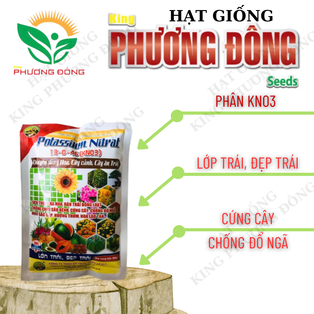 [ Hiệu Quả ] PHÂN BÓN LÁ KNO3 200g ( màu Trắng ) - HẠT GIỐNG KING PHƯƠNG ĐÔNG - Phân Bón Cuốc Vàng -