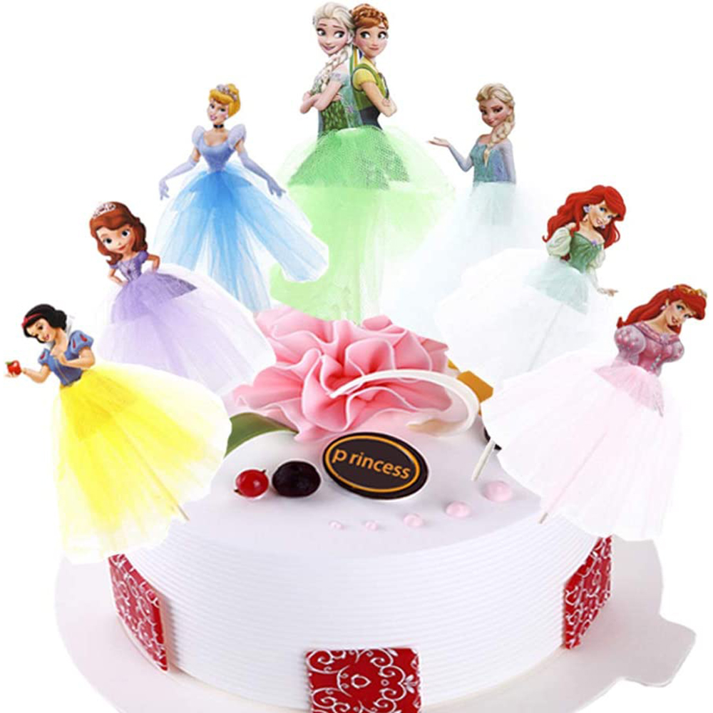 【Must-Have Gadgets】 Frozen Princess Cake Per Princess Cake Decor Castle Party Decor For Girls Princess Elsa Anna Birthday Party Supplies