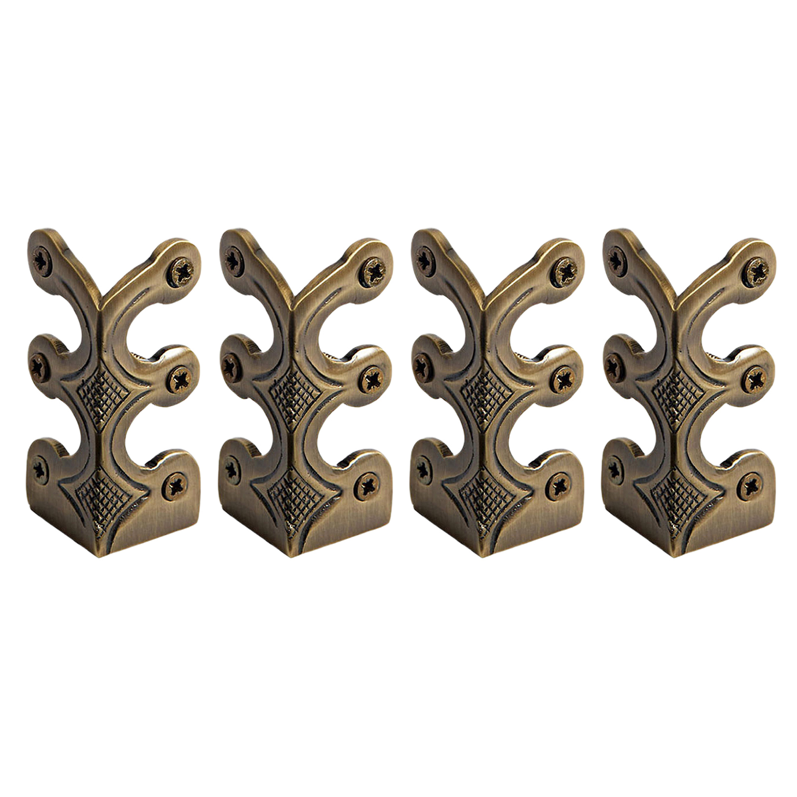 mandari Furniture Corner Decoration Guards Moving Furniture Corner Guard Vintage Style Brass Corner Protectors Easy Installation Skirting Board Guards for Home Decor Set of 4 Pcs