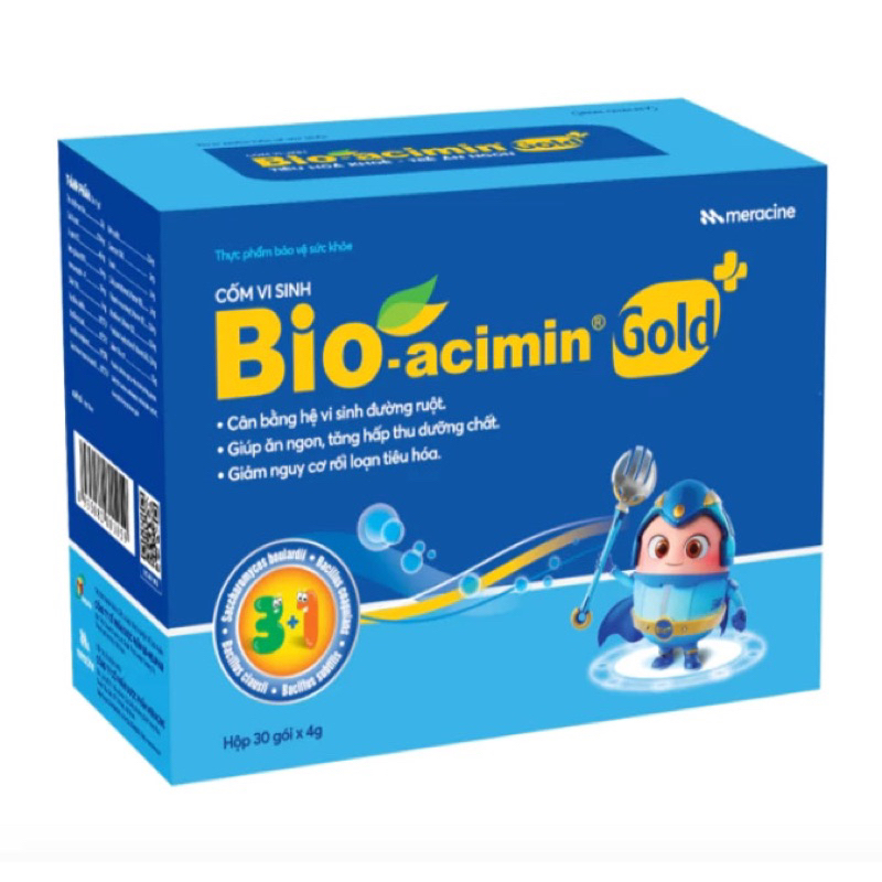 Cốm Vi Sinh Bio Acimin Gold Giúp Bé Ăn Ngon, Tăng Hấp Thu, Giảm Rối Loạn Tiêu Hóa (Hộp 30 Gói)