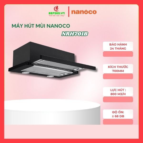 Máy hút mùi Nanoco NRH701B Kích thước 700mm Bảo hành 24 tháng - HCM