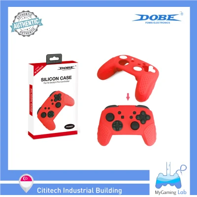 [SG Wholesaler] TNS-1709 DOBE Nintendo Switch Pro Controller Silicon Case Red / Silicone Skin Cover Protective For NS Pro
