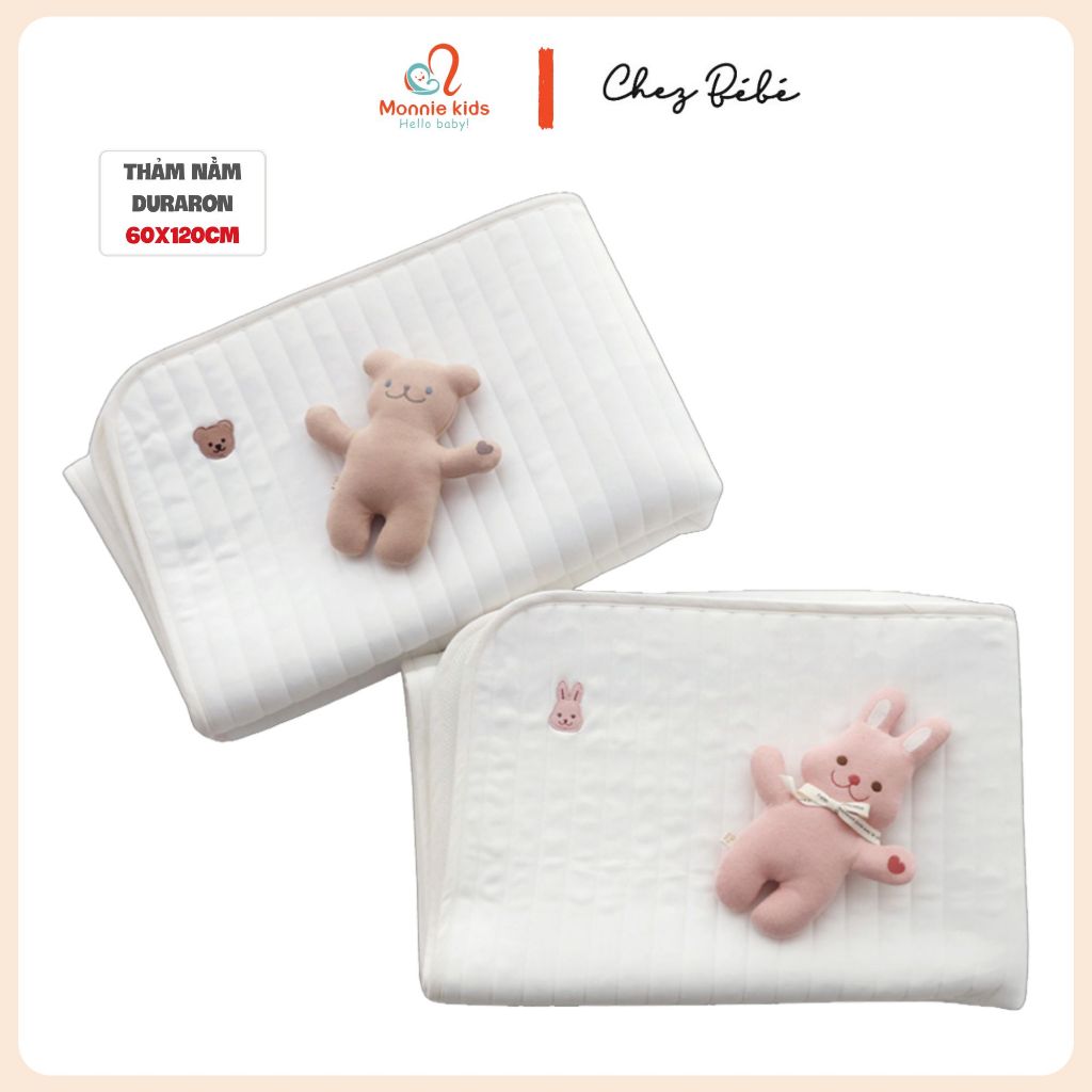 Thảm làm mát duraron Chezbebe 60x120cm cho bé, lót trải cũi nằm điều hòa Hàn Quốc - Monnie Kids