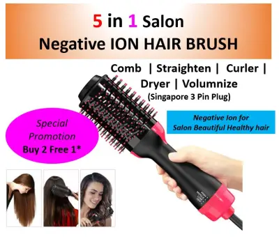 BelleBeau | 5 in 1 Hair Dryer | Hair Comb Brush | Straightener | Volumizer Hair Curler | Negative Ion