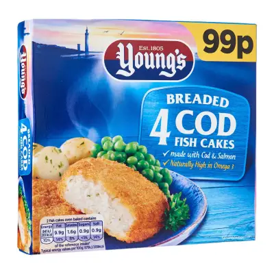 Young's Breaded Cod Fish Cakes - Frozen