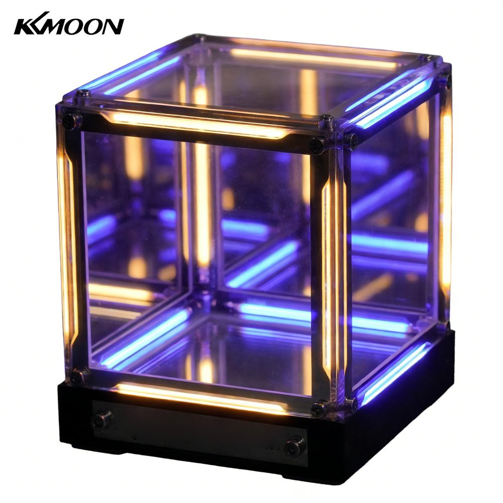 KKmoon Infinity Mirror Cube Light 4D Abyss Effect Touch Control Dimmable Rechargeable LED Ambient Lamp for Gaming Room Bedroom