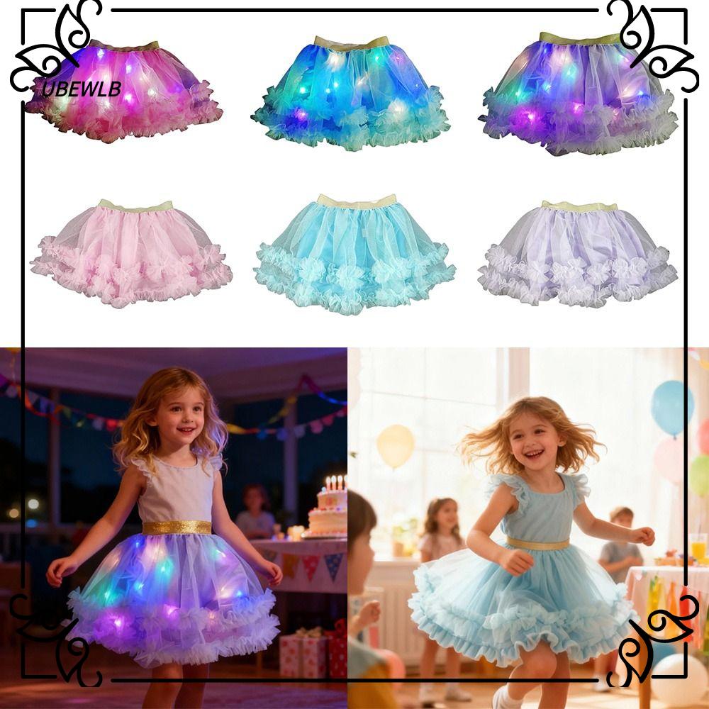 UBEWLB Đèn LED Váy nhảy Giáng sinh Thắp sáng Tutu phát sáng  Đồ dùng tiệc tùng Váy tutu Trẻ em
