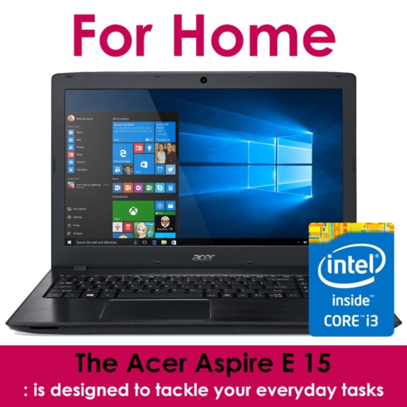 Acer Aspire E 15 Laptop E5-575-33BM 15.6-Inch FHD Notebook (Intel Core i3-7100U 7th Generation , 4GB DDR4, 1TB 5400RPM HD, Intel HD Graphics 620, Windows 10 Home), Obsidian Black - intl