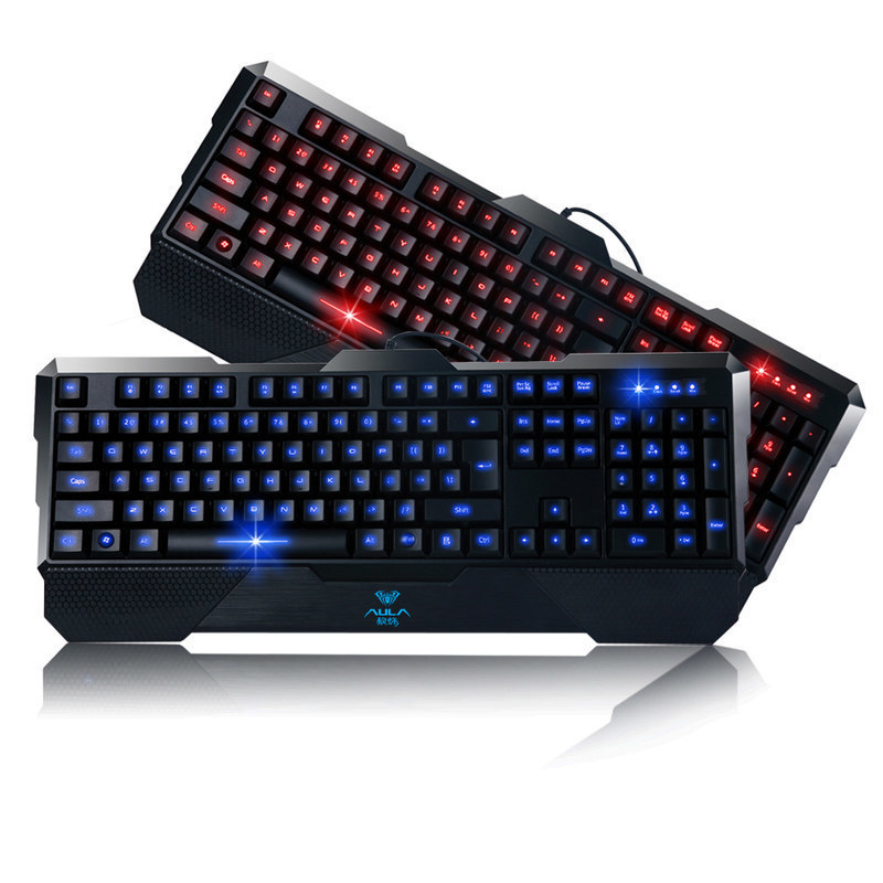 AULA Gaming Keyboard 3-Colors Backlit Ajustable LED Illuminated (Black)(Export)(Intl) Singapore