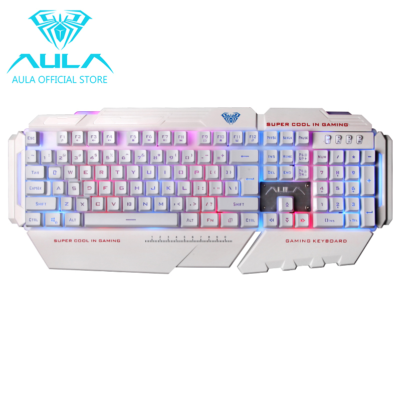 AULA OFFICIAL Command USB Gaming Keyboard (White) Singapore