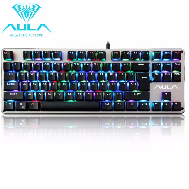 AULA OFFICIAL F2012 Mechanical Gaming Keyboard RGB Multicolor Backlit(Black&Grey) - intl Singapore