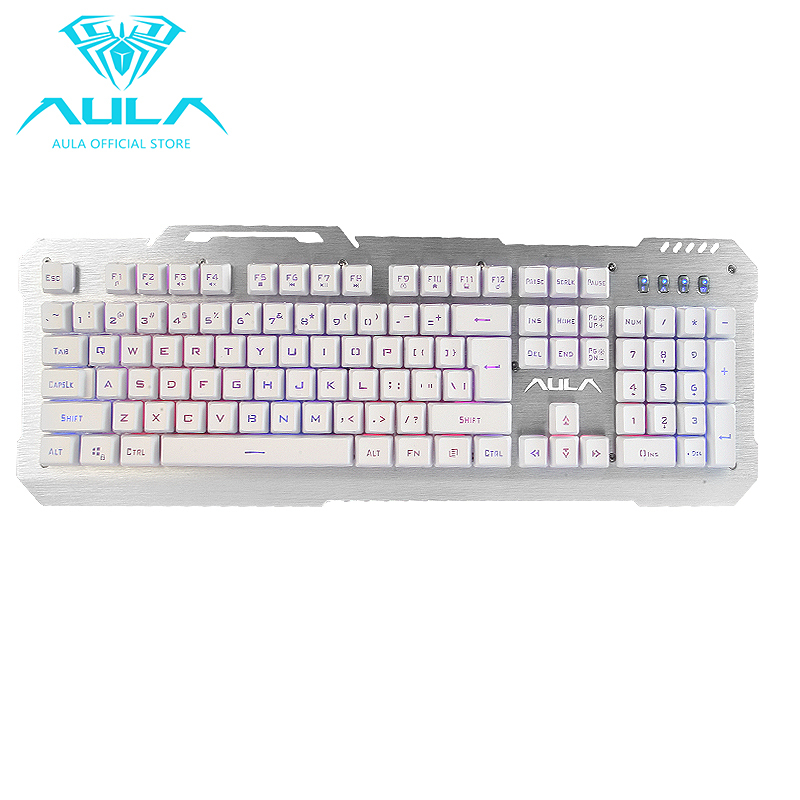 AULA OFFICIAL Waterproof USB Mechanical feel Gaming Keyboard(Silver) Singapore