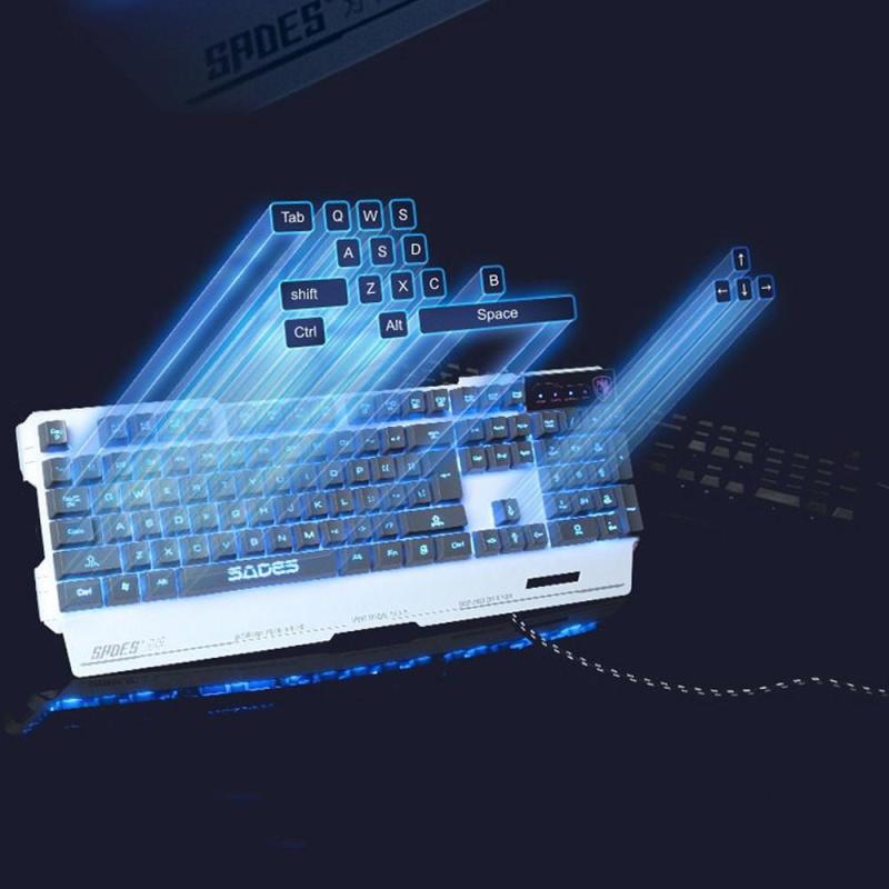 Backlight Gaming Keyboard 104 keys Wired USB Metal Base Keyboard for Game WH Singapore
