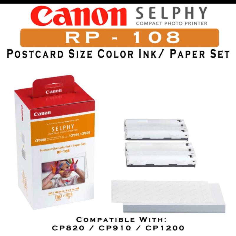 Canon Selphy RP108 Compact Photo Printer Postcard Size Color Ink Paper Set Singapore