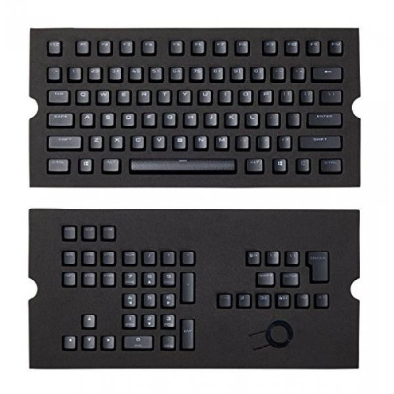CORSAIR PBT Double-shot Keycaps Full 104/105-Keyset - RGB & Backlit Compatible – For Mechanical Keyboards - FPS MOBA MMO - Black - intl Singapore