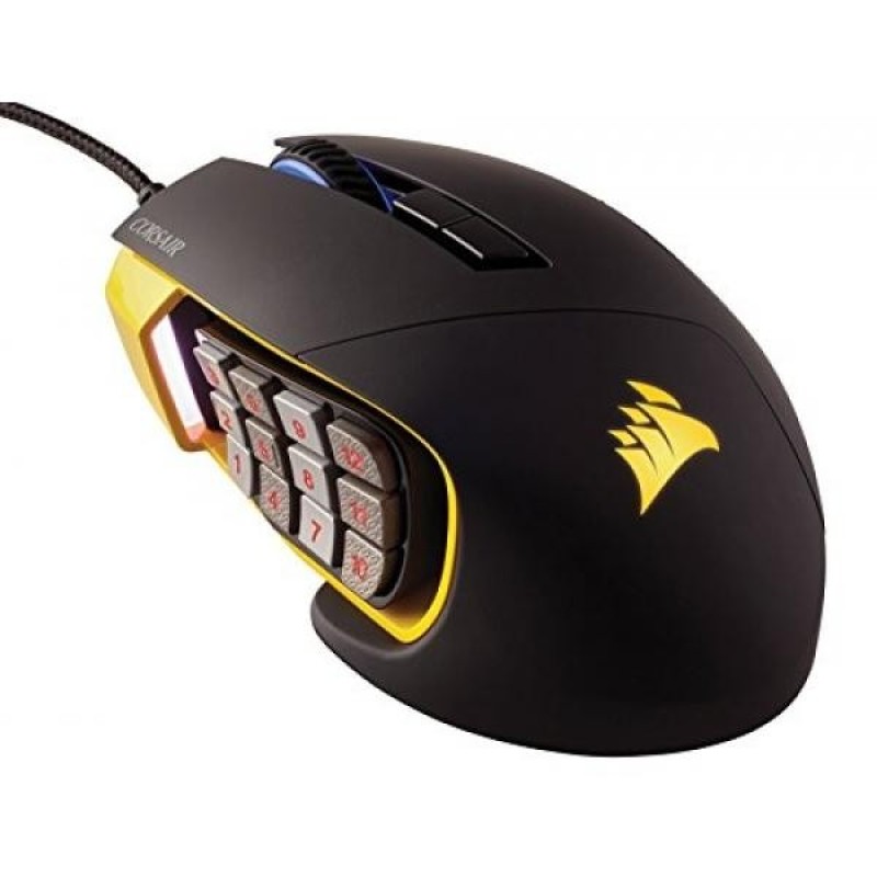 Corsair Scimitar Pro RGB CH-9304011-NA MOBA/MMO Gaming Mouse,Yellow - intl Singapore