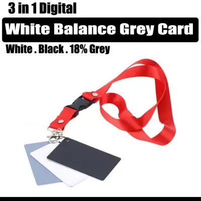 Digital Camera 3 in 1 White Balance Grey Card 18% Grey White and Black Card Photography.
