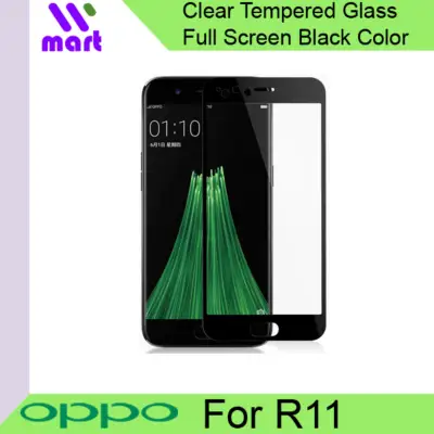 Full Screen Tempered Glass Screen Protector (Black) For Oppo R11