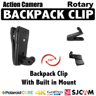 Gopro / Action Camera Backpack Clip with Built in Mount