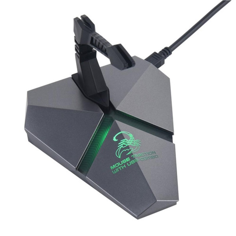 High Speed 3-Port USB 2.0 Data Gaming HUB with Mouse Bungee USB Hub Splitter Micro SD Card Reader Mouse Clamp with USB-COMBO Built-in Seven Colors Backlit LED Light TF Card Slot - intl