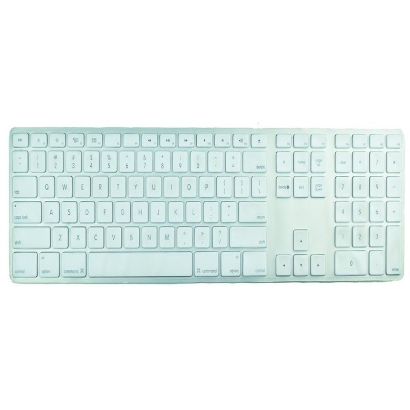 HRH Full Size Keyboard Cover Skin Protector For Apple Keyboard with Numeric Keypad Wired USB for IMac G6 Desktop PC Wired Keyboard (Clear) (EXPORT)