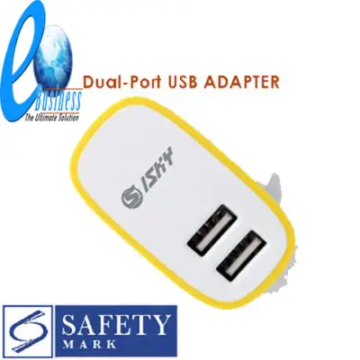 ISKY Dual Port USB wall plug adapter charger / with SG Safety Mark