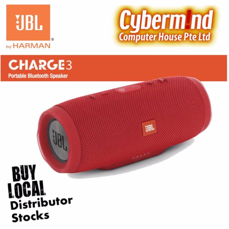 JBL Charge 3 Portable Waterproof Bluetooth Speaker (Red) Singapore