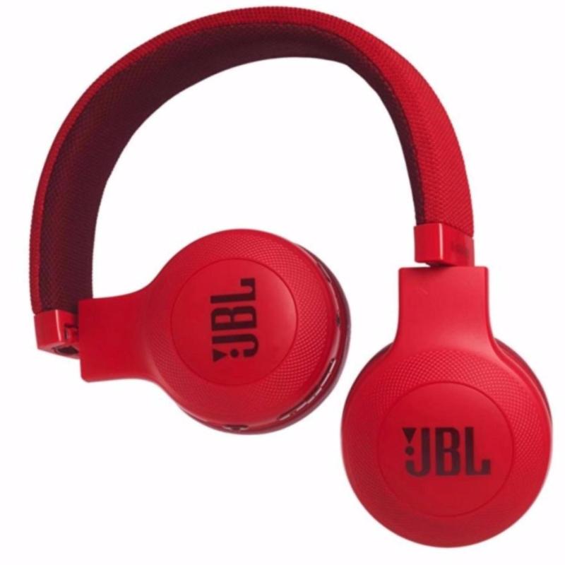 red wireless bluetooth headphones