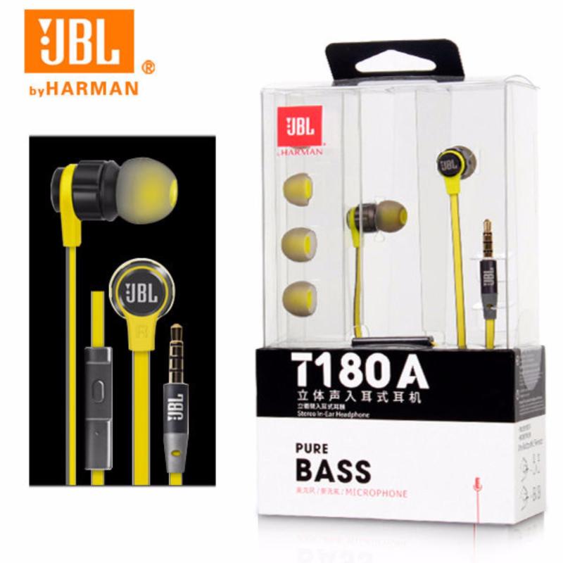 JBL PUREBASS T180A Stereo In-Ear Headphones (Yellow) Singapore